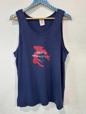 Y2K Nervous Breakdown EST 99 Navy Blue Tank Top Muscle Tee Medium